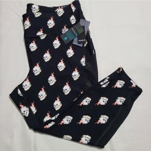 Torrid Active Flaming Skull Sweat-Wicking Black Leggings NWT size 1 (1x)